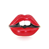 sexy temptation red lip brooch ladies clothing suit dress accessories pins weddings party casual pins gifts