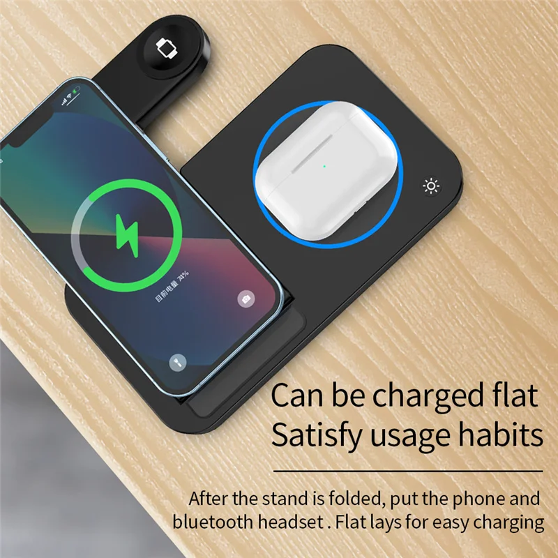 30W 4 In 1 Qi Fast Wireless Charger Stand For iPhone 13 12 11 XS XR Max Mini Apple Watch 7 6 Airpods Pro Induction Charging Pad |