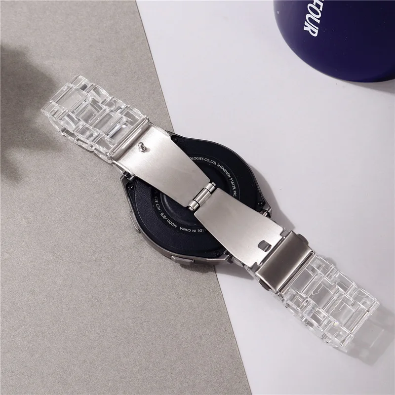 22mm 20mm Watch Strap For Huawei Watch GT 3 2 46mm 42mm Band Clear Resin Bracelet For Huawei Watch GT 2 3 Pro GT 2 2E Wristband