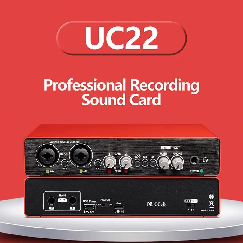 

Micfuns UC22 2-канальный 24 бит 192 кГц USB XLR аудио интерфейс микшер DJ консоль Звуковая карта для Youtube музыка запись подкастинг