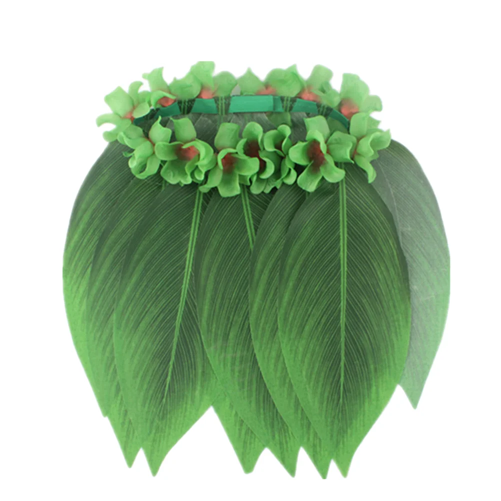 

Leaf Hula Skirt Hawaiian Leaves Skirt Flower Drss Hibiscus Flowers Leaf Hula Skirt Outfit For Girls Tropical Photo Props for