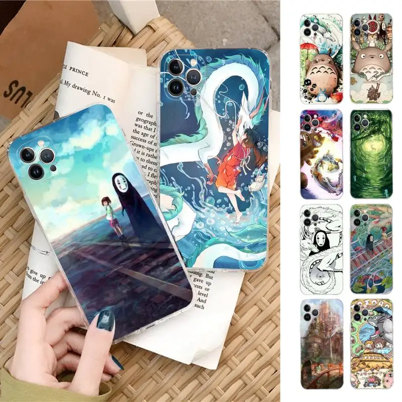 

Miyazaki Hayao Spirited Away Totoro Phone Case Silicone Soft for iphone 14 13 12 11 Pro Mini XS MAX 8 7 6 Plus X XS XR Cover