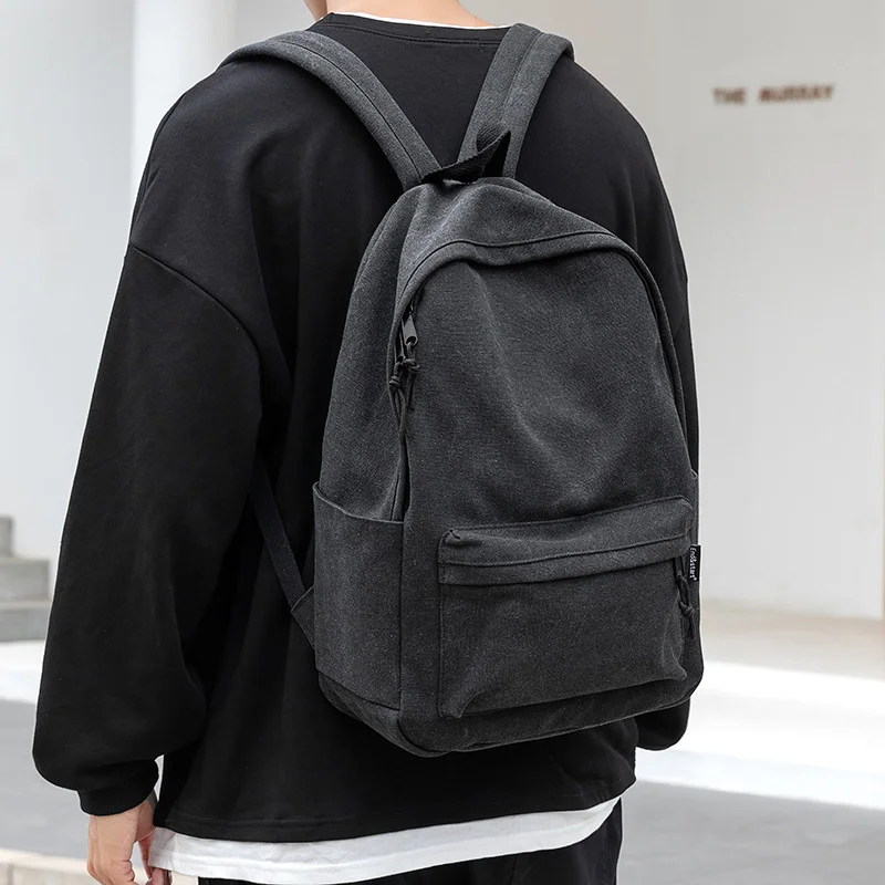 

Мужской холщовый школьный портфель, модный трендовый рюкзак для учеников младшей и старшей школы, для отдыха