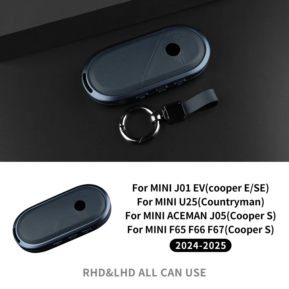 

Металлический чехол для дистанционного ключа из воловьей кожи для MINI Cooper Countryman U25 J01 J05 F65 F66 2024 2025 Защитный брелок-брелок