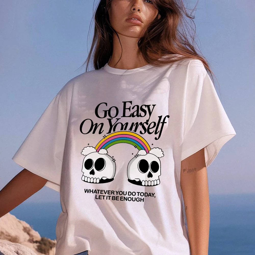 Женская рубашка Идитесь легко в себя что вы делаете сегодня давайте это быть