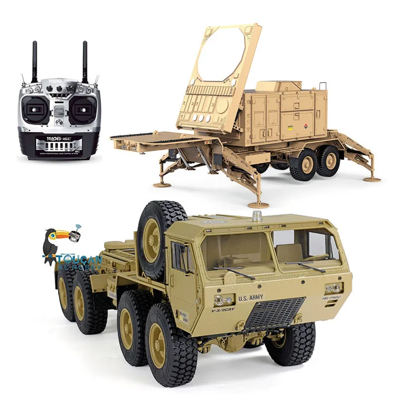 

1/12 U.S Radar Vehicle P804 Trailer 360° Rotation Military Truck P802 RC Car Model Building Kits Boys Toys THZH1225-SMT6