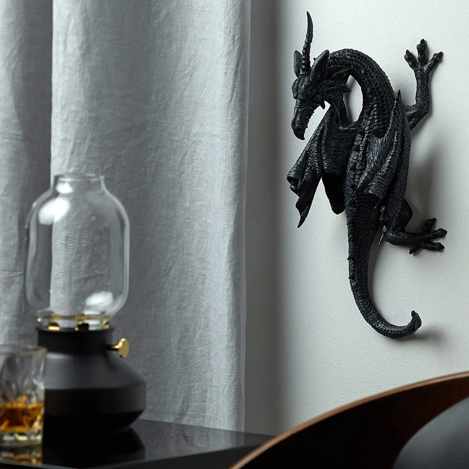 

Horned Dragon of Devonshire Wall Sculpture,Gargoyle Demon on the Loose Gothic Decor,Bedroom Kitchen Living Room Wall Decor
