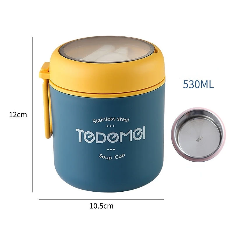 Mini Thermal Lunch Box Bento Box Breakfast Cup Portable Food Container Stainless Steel Cup Insulated Tableware for Kids Children