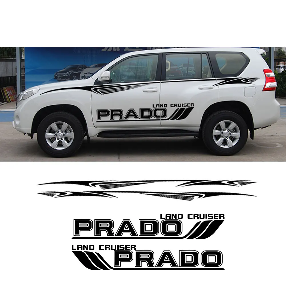 

Для Toyota Land Cruiser Prado наклейки на боковые двери автомобиля SUV боковая полоса DECALDESIGN VINYL,175 см x 85 см