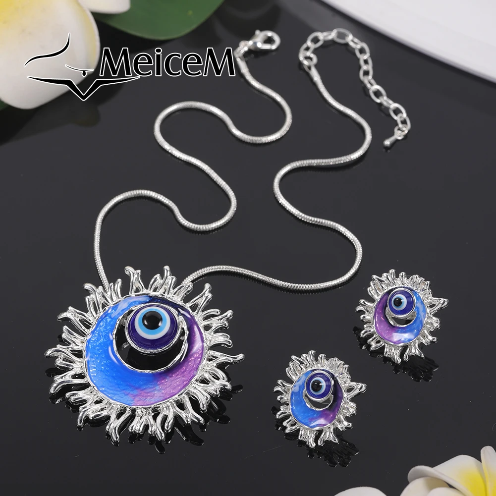 

MeiceM Colorful Evil Eye Chains Fashion Jewelry Pendants Choker Trendy Enamel Luxury 2000s Aesthetic Designer Necklaces Women