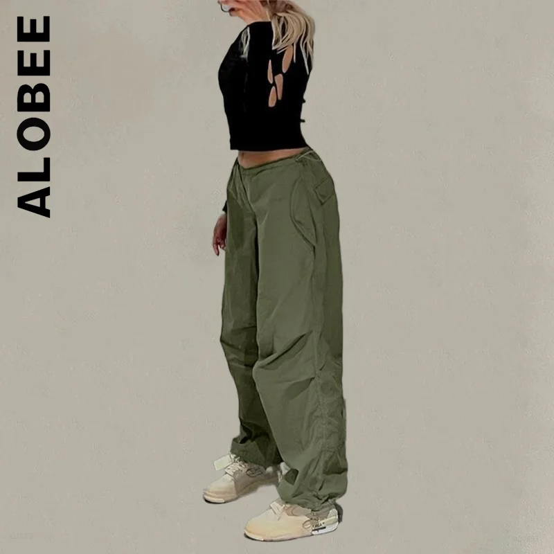 

Alobee Fashion Pants Women Trousers Chic Hip Sweatpants Leg Women's Pants Soft Women Trousers Baggy Korean Female Mujer