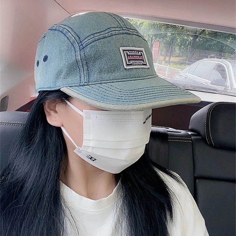 Джинсовые бейсболки с плоскими полями в стиле ретро для женщин и мужчин Снэпбэк