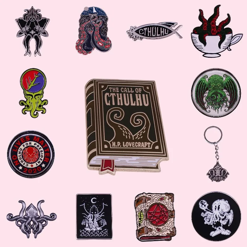 Лучшие качественные фиктивные игровые краковые щупальца - выдуманный ужасный металлический эмалевый значок на запонке для рубашки, сумки или шляпы, подарок для фанатов.