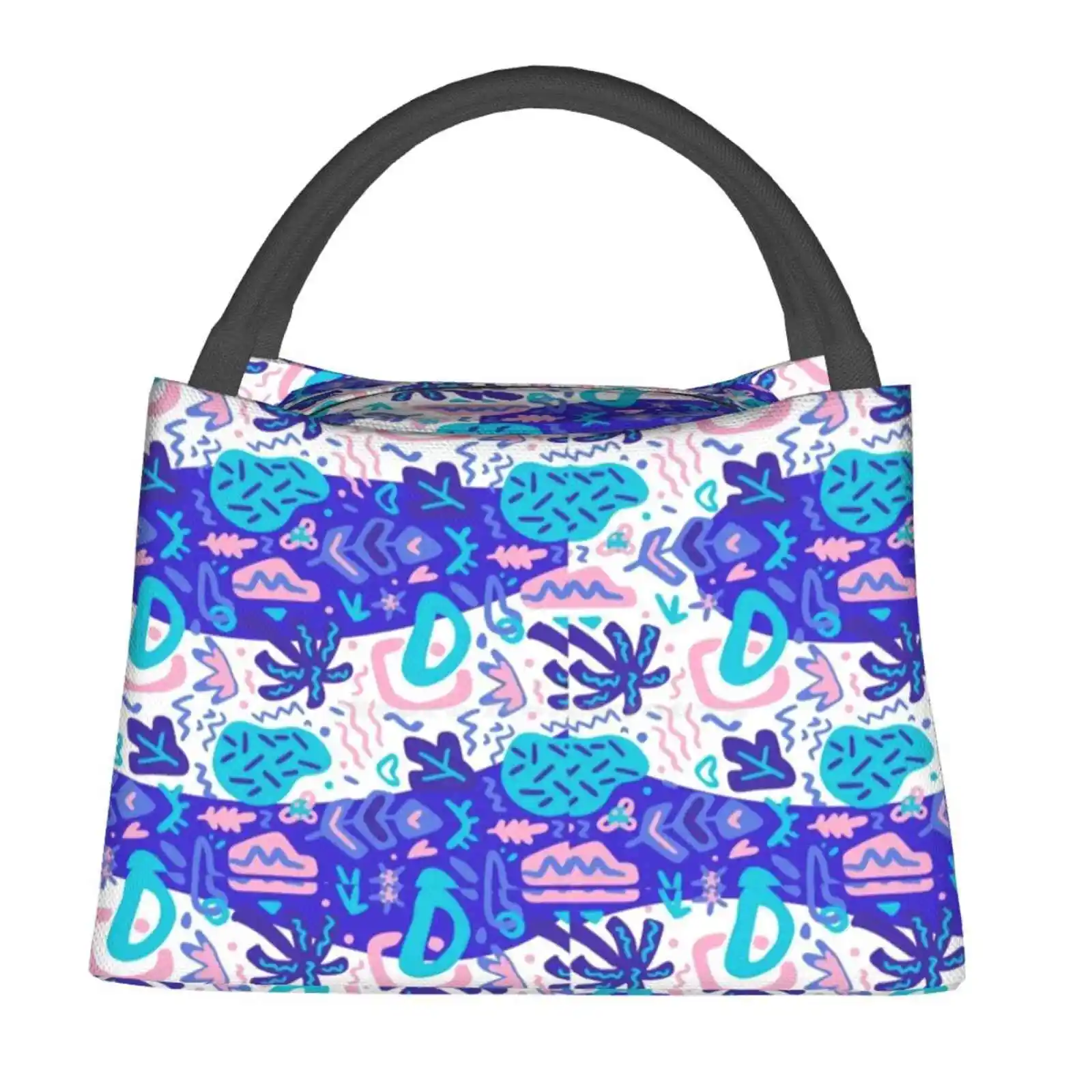 Classic Pattern Thermal Cooler Tote Insulated Lunch Bag Hard Cover