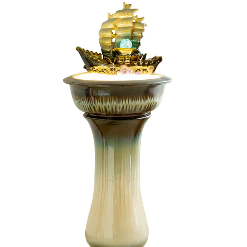 

Бесконечная керамическая Циркулирующая вода для украшения дома, увлажняющий фонтан, вход в офис