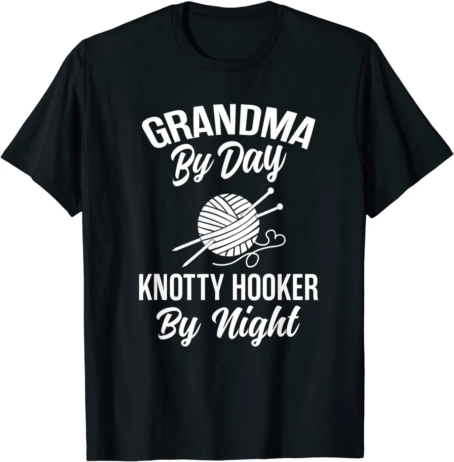 

T Shirt Gift for a Grandma who knits - Knotty Hooker