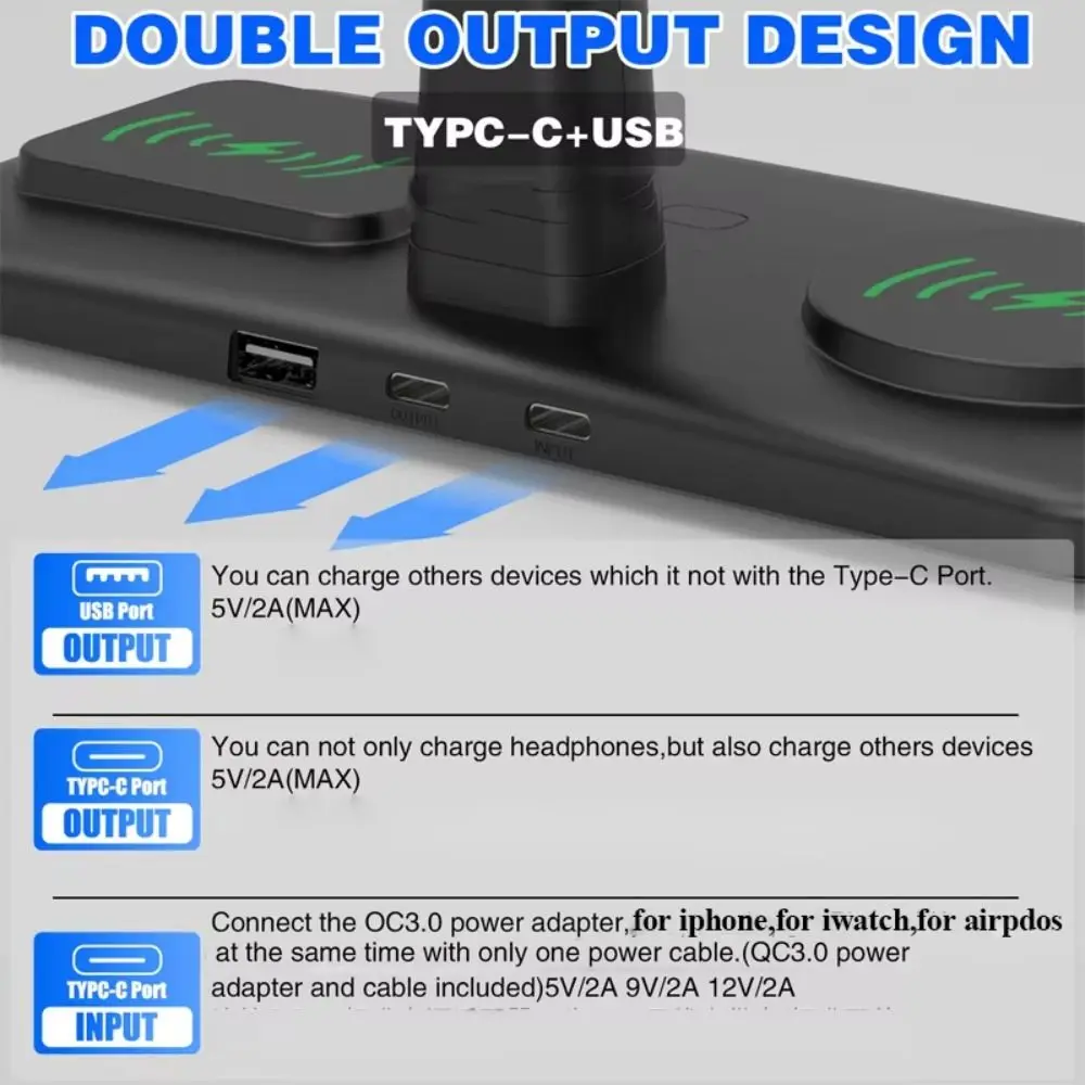 Подставка для гарнитуры RGB 3 в 1 кронштейн беспроводное зарядное устройство