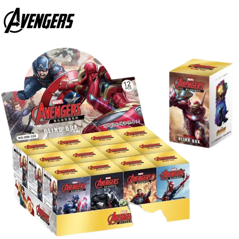 

Marvel Avengers Blind Box Hand-made Personality Spider-Man Iron Man Cartoon Doll Keychain School Bag Pendant Surprise Gift Box