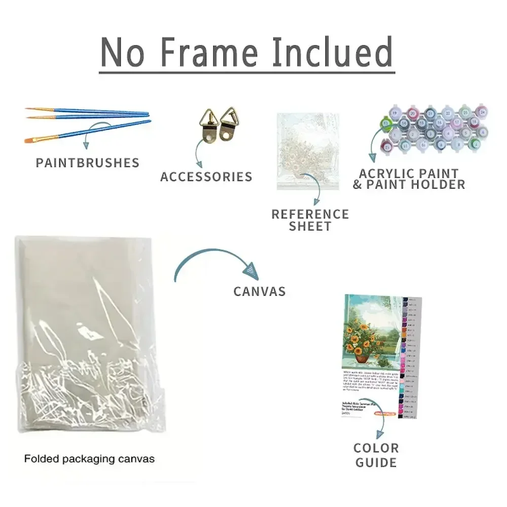 122413 Картина по номерам с рамкой сделай сам Декоративные картины Кошка Номерная