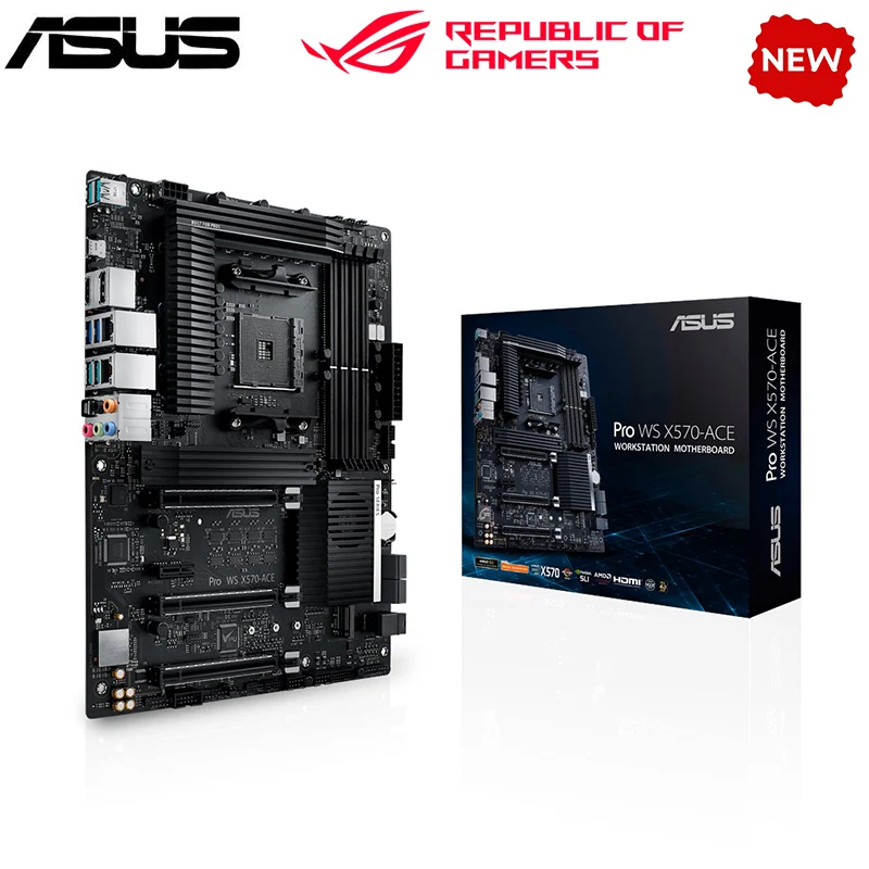 

NEW X570A For ASUS Pro WS X570-ACE Motherboard Socket AM4 For AMD X570M X570 Original Desktop PCI-E 4.0 m.2 Mainboard