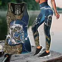 Crappie Fishing On Skin Beautiful Camo   3D Printed Tank Top+Legging Combo Outfit Yoga Fitness Legging Women