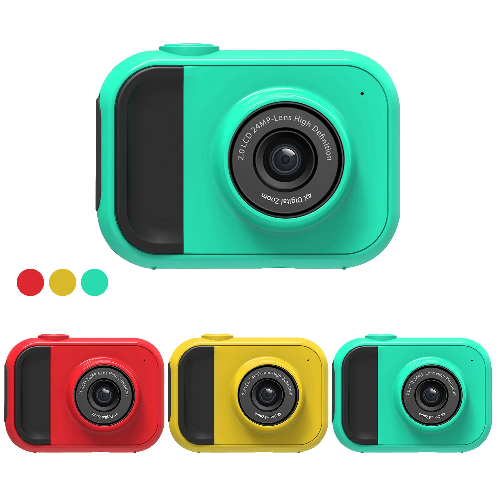 

Новинка 2022, милая миниатюрная мультяшная детская камера, перезаряжаемая камера, 2-дюймовый IPS дисплей, вставляемая SD-карта 32 ГБ, Детская каме...