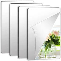 4 pcs 10x15cm mirror wall sticker square self adhesive acrylic mirror tiles stickers for bedroom bathroom home decor mural