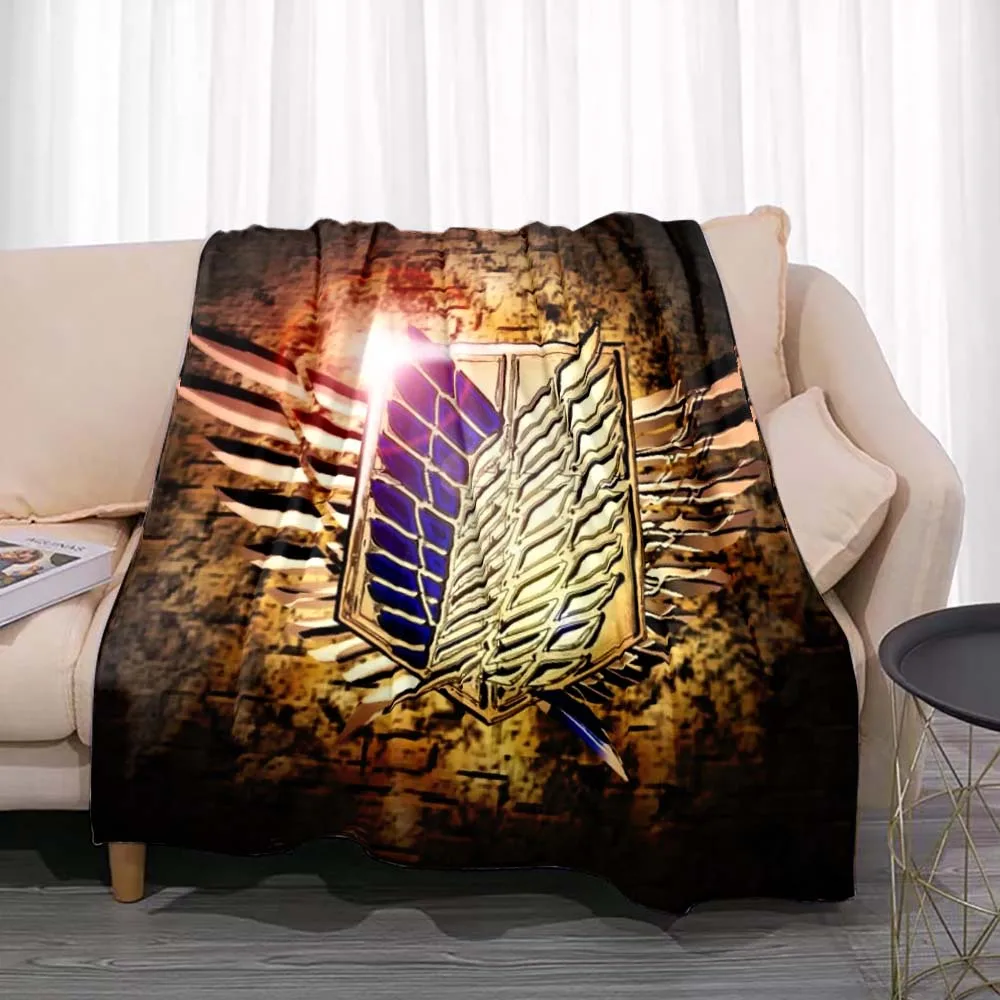 

Anime Attack on Titan 3D Printed Blanket Flannel Blanket Bed Throw Soft Cartoon Printed Bedspread Sofa Blanket Home Decoration