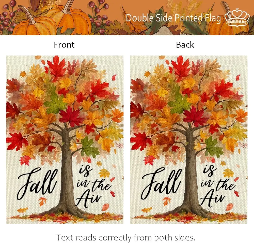 Корона красота осенний Садовый флаг 12x18 дюймов двухсторонний маленький холщовый