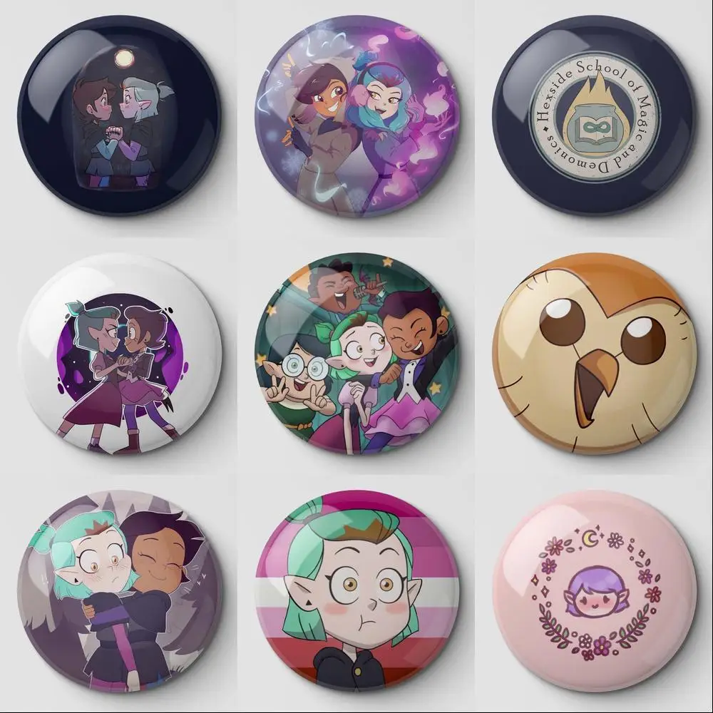 

Lumity Fire And Ice Hexside, школа волшебных демонических мягких кнопок, настраиваемый декоративный металлический значок для шляпы, булавка для лацкан...