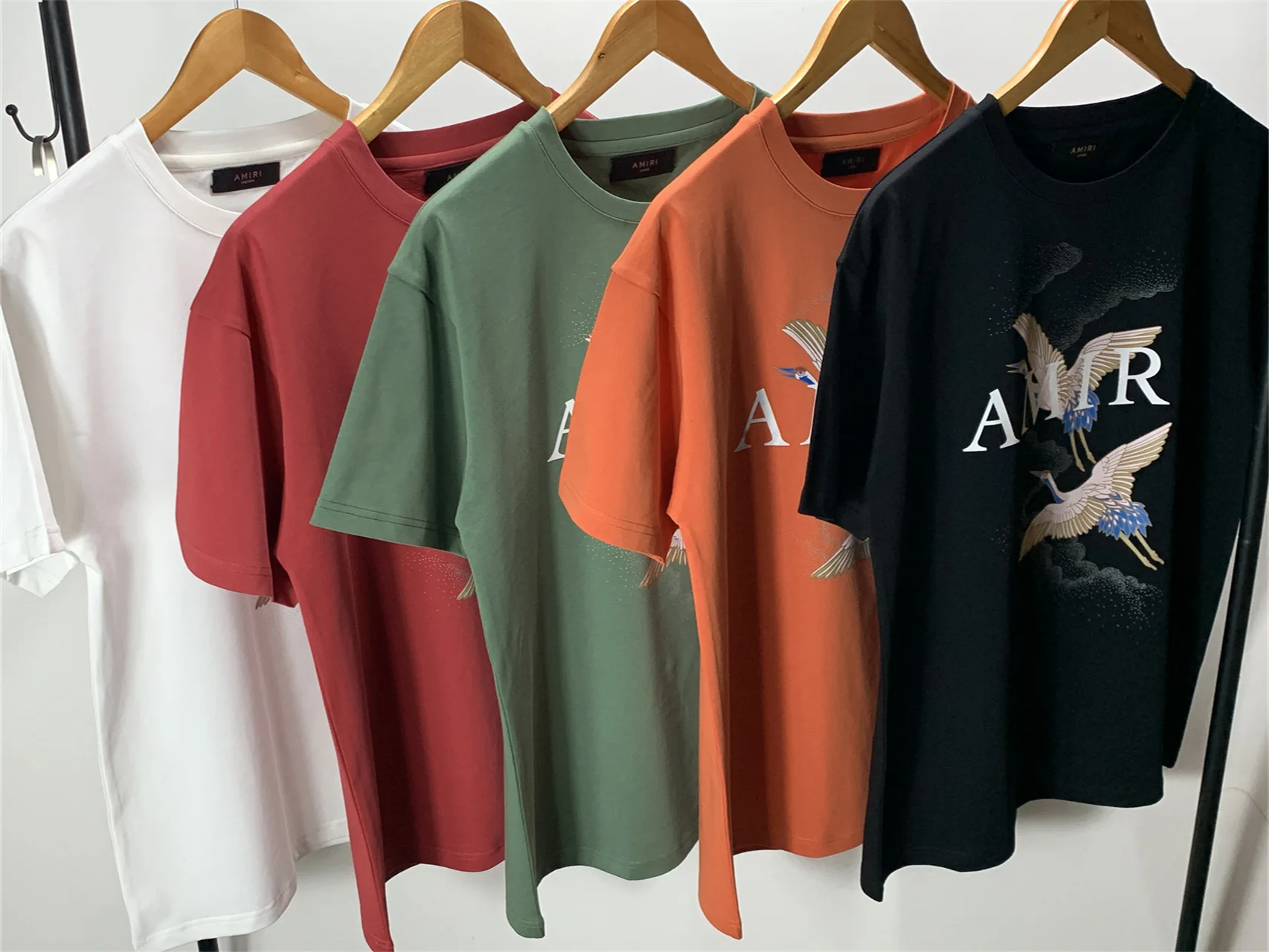 

Chinses Style Summer Women Tide Brand Round Neck Printing Loose T-shirt 200g Cotton Unisex Casual Tshirt Clothing Women