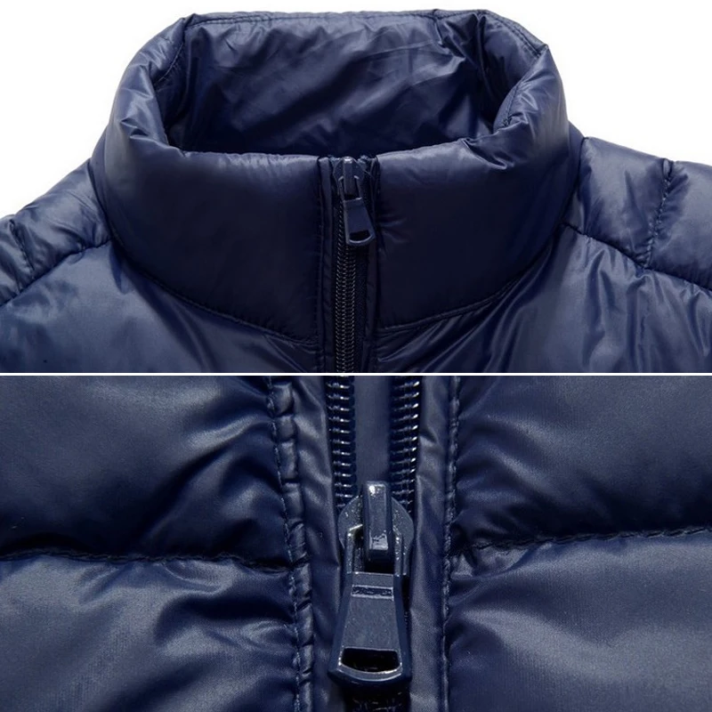 Autumn Winter Men Down Jacket Stand Collar Thick Casual Puffer Jackets Warm Lightweight Down Coat for Youth Male Clothing
