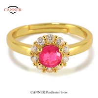 canner fashion base ruby rose tourmaline gemstone 925 sterling silver adjustble rings for women engagement party fine jewelry