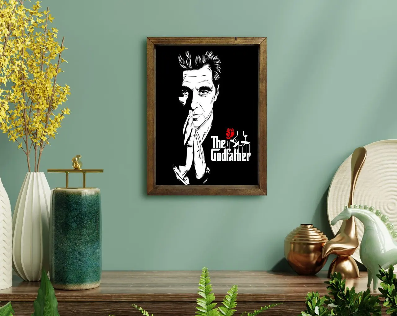 

BK Home Godfather Godfather Design Natural Solid Wood Framed Tablo-1 Special Design Friends Lovers Gift Beautiful Memories Office Decor