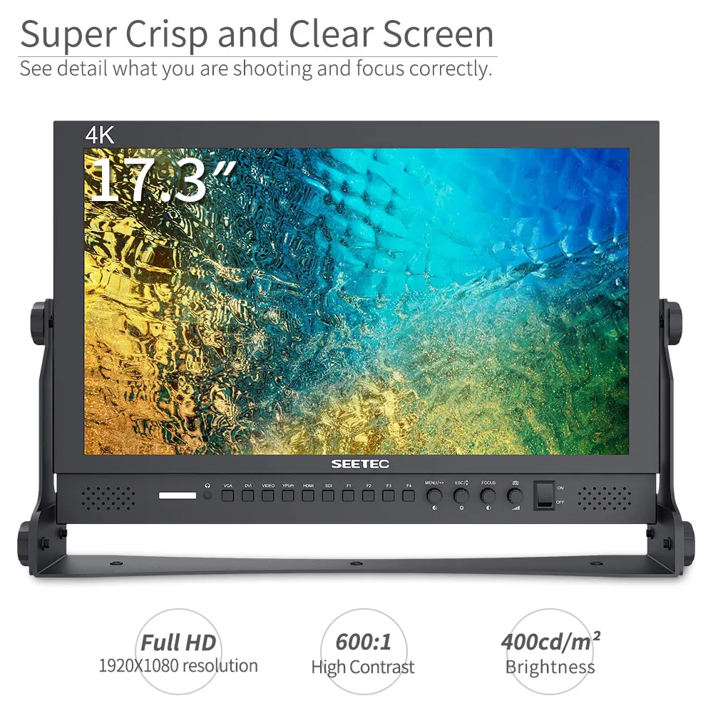 Монитор вещания Seetec 4K173-9HSD-192 (оригинал), 17,3 дюймов, IPS, алюминий, 1920x1080 FHD 3G-SDI HDMI 4K с AV YPbPr