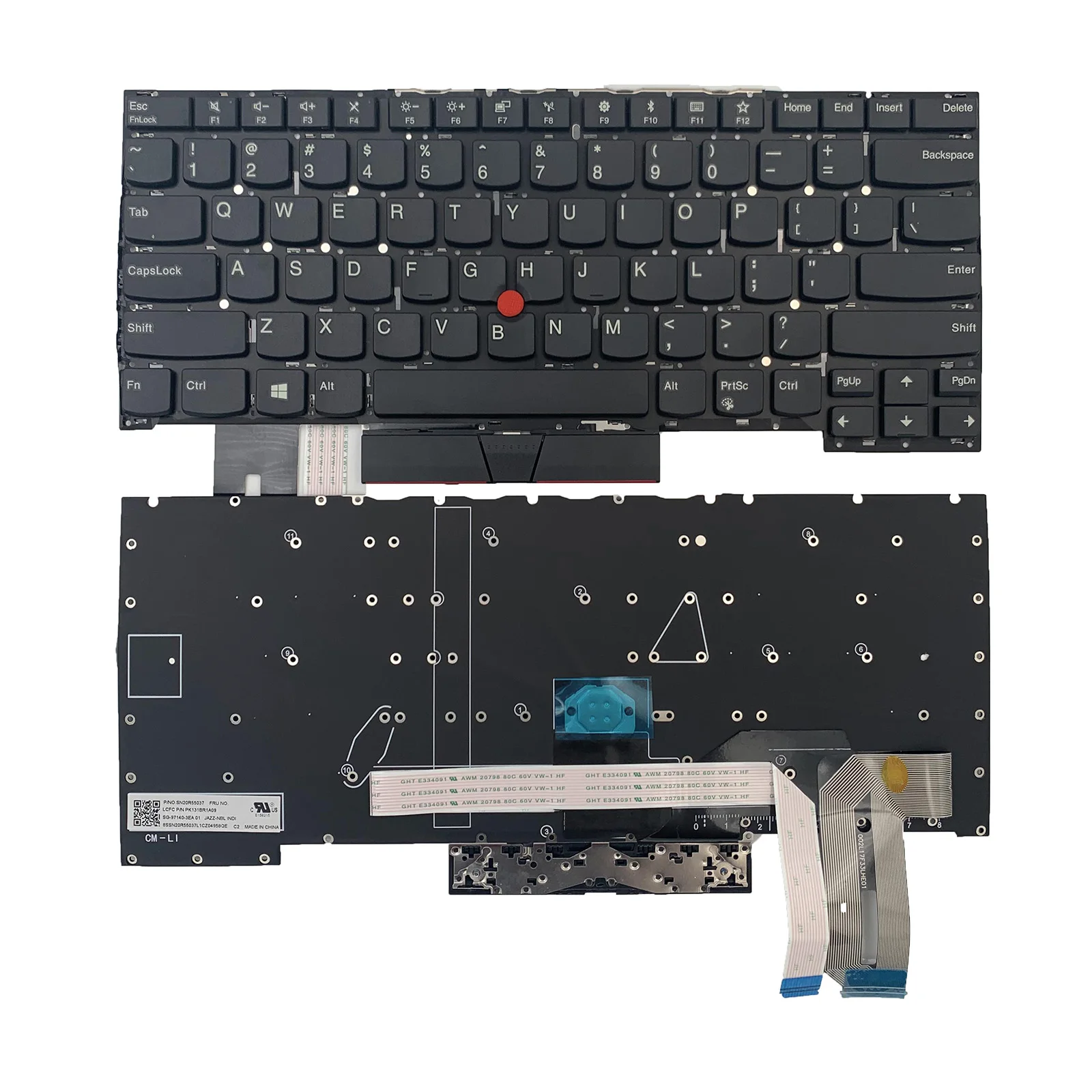 

New Lenovo ThinkPad T490S T495 T495S E490S R490 L390 US Keyboard Non-backlit Wo/Frame 02HM424
