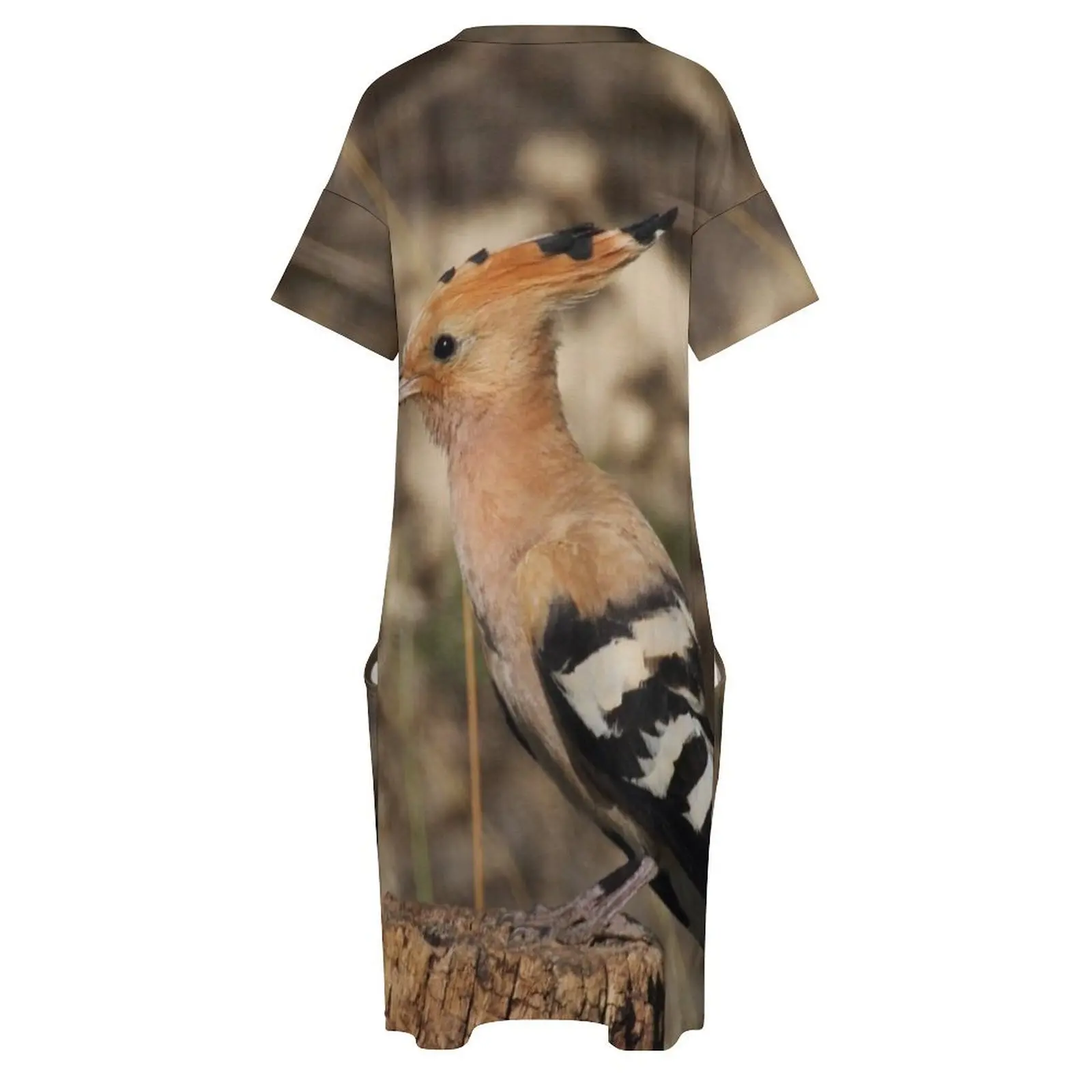 Upupa epops Свободное платье с карманами элегантные платья больших размеров для