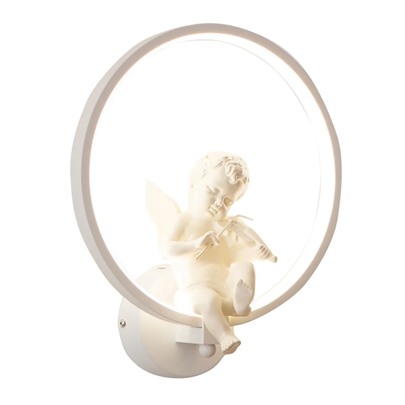 

LED Modern Wall Lamps Round Angel Aluminum Decorative Living Room Corridor Staircase Wedding Bedroom Bedside Wall Lamp