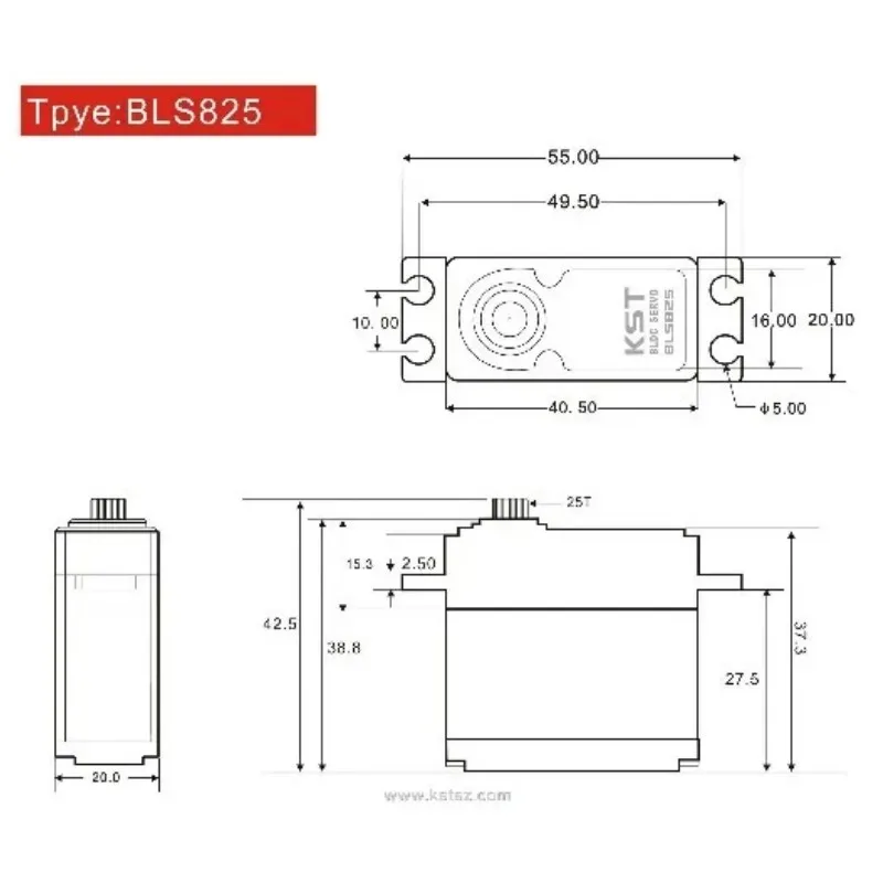 KST BLS825 HV бесщеточный двигатель цифровой сервопривод 35 кг высокое напряжение для