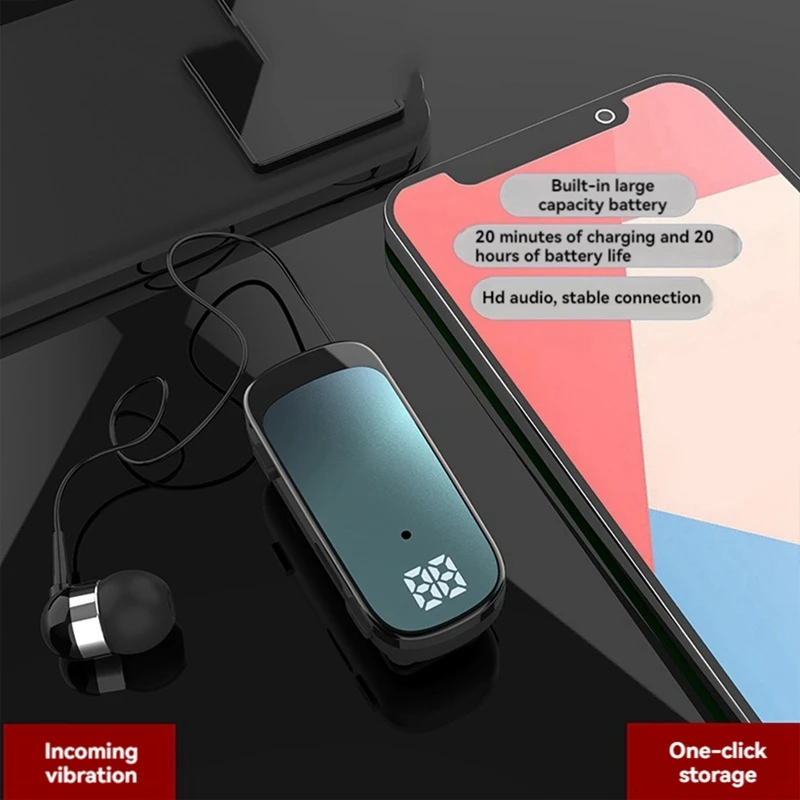 K65 Выдвижная проводная Bluetooth-гарнитура с зажимом для галстука-вкладышем и