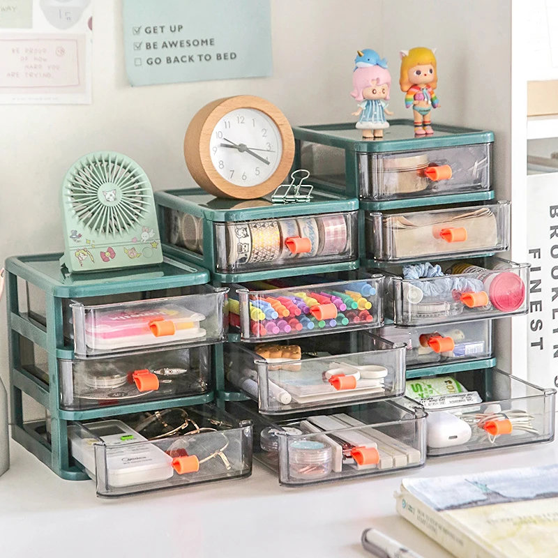 

2/3/4/5 Desktop Storage Box Office Accessories Tape Pencil Holder Drawer Cosmetics Jewelry Masks Organizer Case Large Box