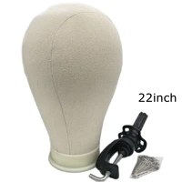 22inch%c2%a0canvas head for hair extension display wig mannequin head manican head wig stand making wig stand