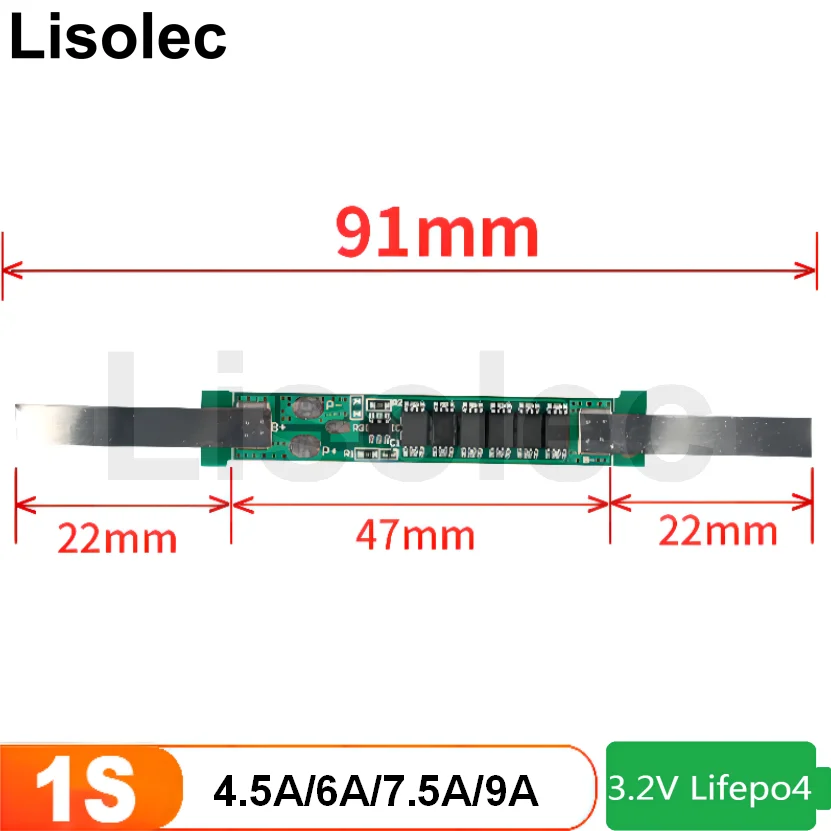 Защитная печатная плата Lifepo4 BMS 1S 18650 аккумулятор 3 2 в модуль Pcb 7A/10A/12A/15A защита от