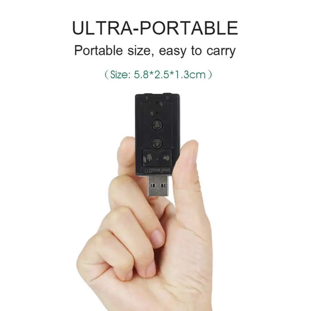 

Полезная звуковая карта USB ABS, звуковая карта, профессиональный аналоговый 7,1 канальный USB аудио звуковой преобразователь, стабильная переда...