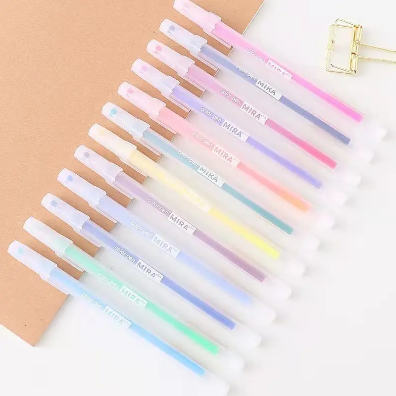 

6/12 Color Macaron Kawaii Pen 12 Colored Gel pens Set 0.5 mm Ballpoint Pen for Journal Cute Japanese Stationary School Supplies