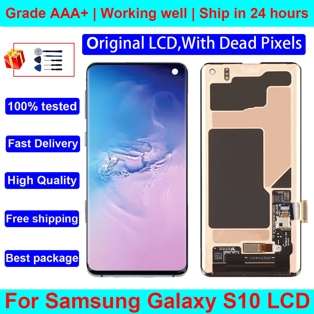 

6.1" Original With Spot s10 display For Samsung Galaxy S10 lcd G973 SM-G973F G9730 LCD with Touch s10 Screen Digitizer Aseembly