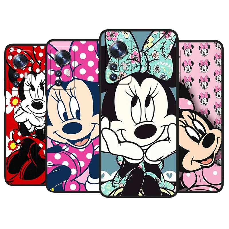 

Disney Minnie Mouse Cute For Xiaomi Mi 12 11 10 11T 10T 9T 9 8 Note 10 Ultra Pro Lite TPU Soft Silicone Black Phone Case Fundas
