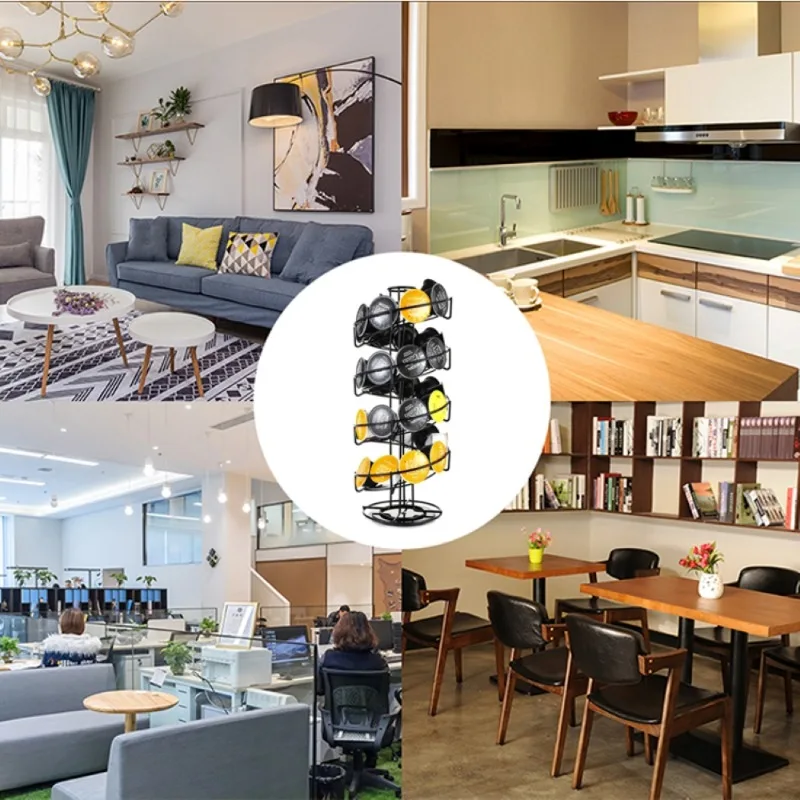 

Revolving Rotating Spiral 40 Capsule Coffee Pod Holder Organizadores Tower Stand Storage Rack For Dolce Gusto Nespresso K-cup