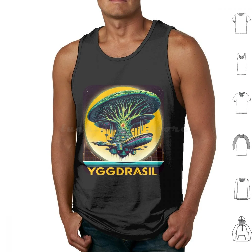 Фото Yggdrasil-Hyperion Tree Ship Майки с принтом Хлопок Yggdrasil Ship Tree Hyperion Shrike Научная фантастика Научная фантастика №1