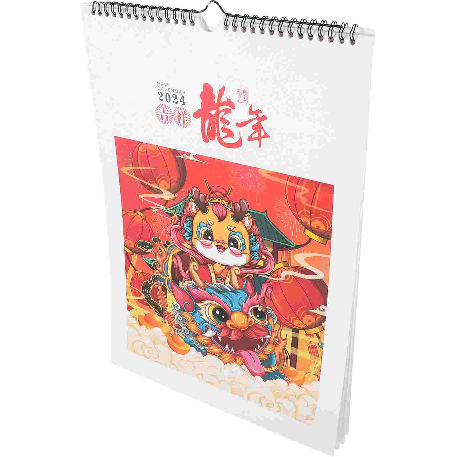 

2024 Hanging Posters Calendar Year Dragon Lunar Monthly Wall Paper Chinese New Office Delicate